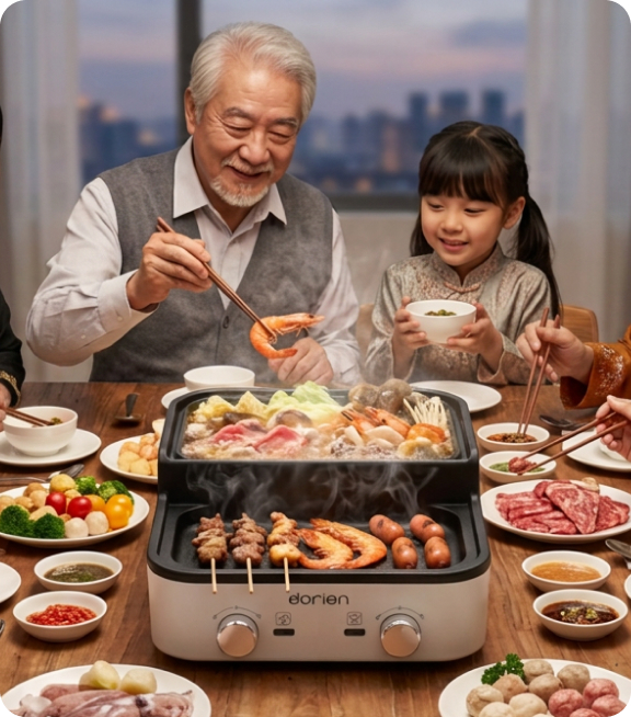 2in1 Grill & Pot - Steamboat With Family